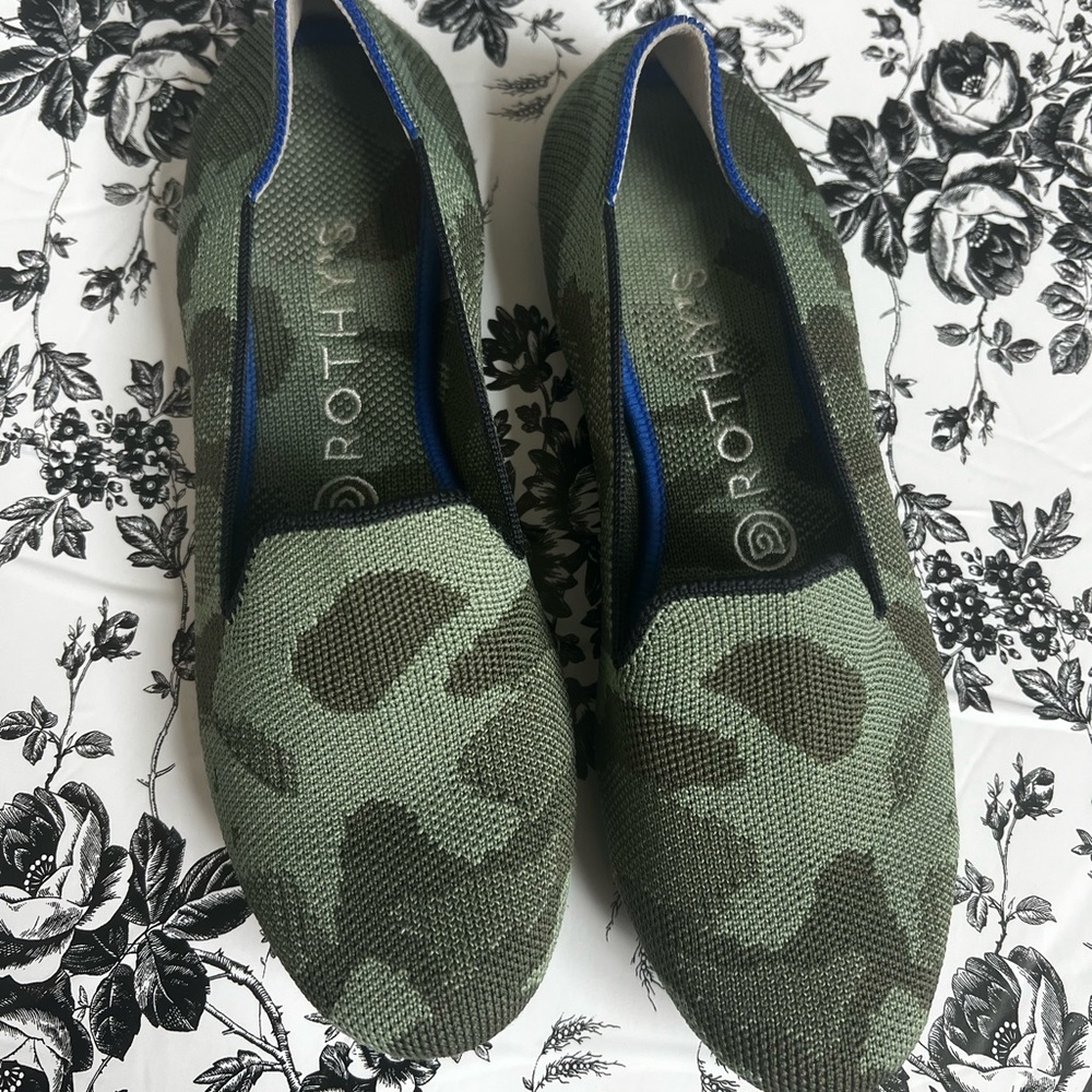 Rothy's Green Camo Loafers Woman's Size 7